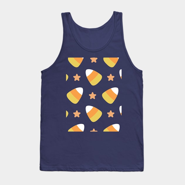 Candy Corn cute spooky Halloween themed pattern background Tank Top by FOGSJ